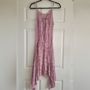 Revolve Indah Mauve Tie-Dye Handkerchief Hem Dress - Size L